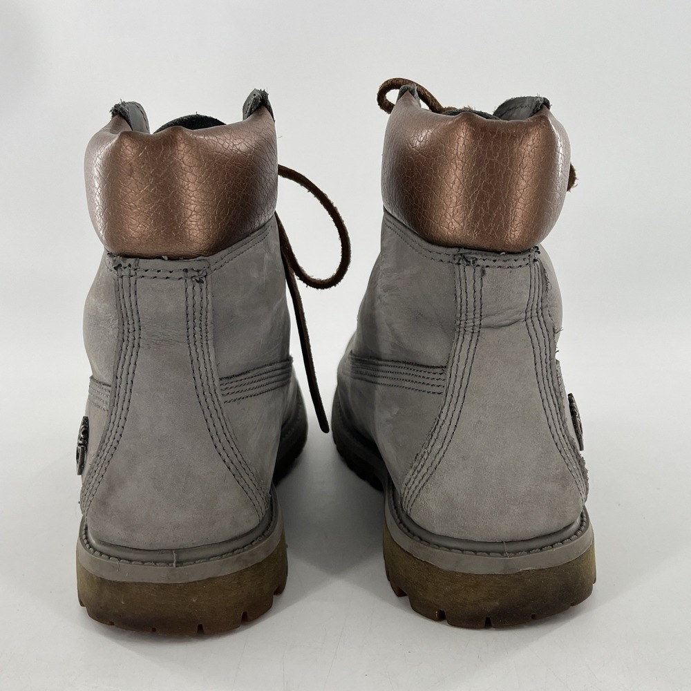 Timberland Premium 6"  Womens Boot 7.5 M Grey Silver Rose Gold Metallic - Picture 7 of 16